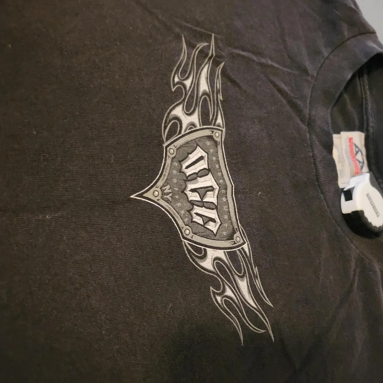 West Coast Choppers men's black graphic t-shirt photographed close up